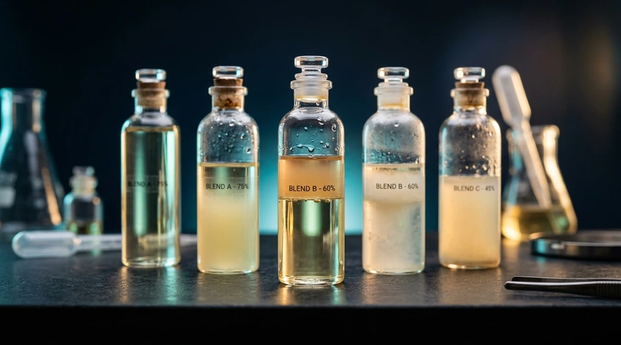 aerosol body mist formulation process diagram — fragrance oil blends at varying alcohol concentrations | Global Aerosols diagram