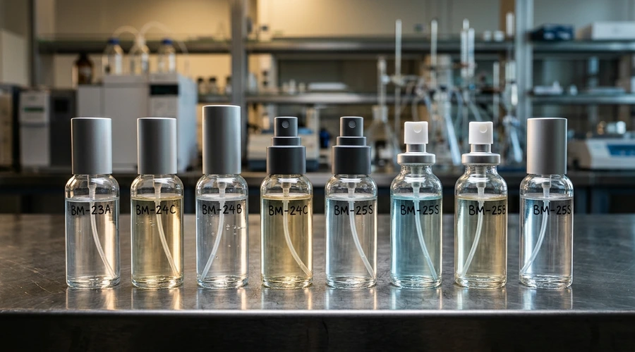 aerosol body mist formulation comparison infographic — stability test samples at temperature extremes | Global Aerosols infographic