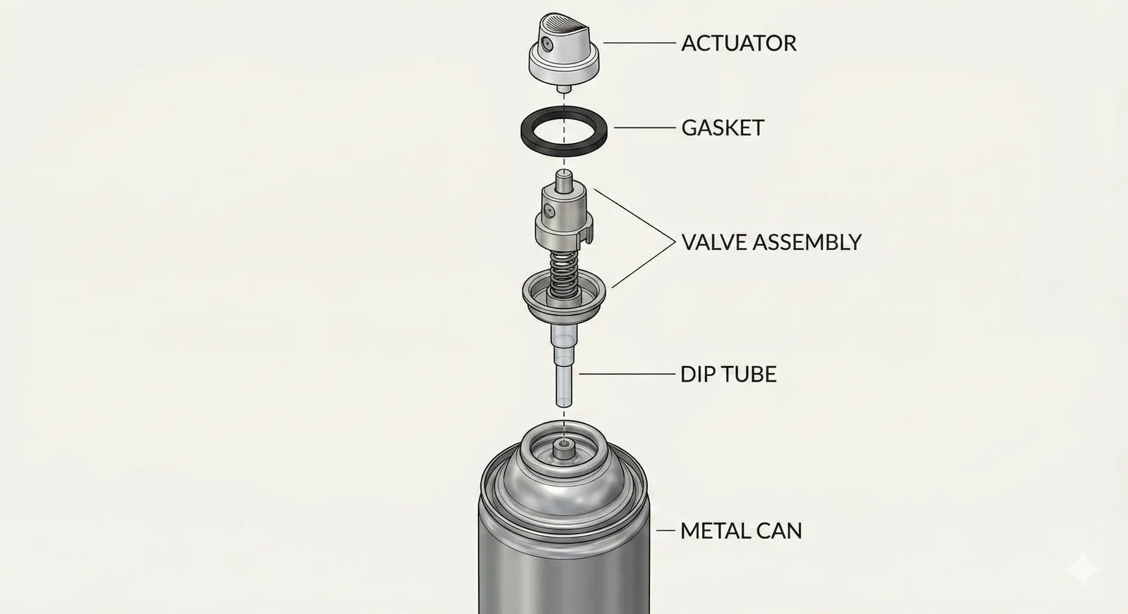 Aerosol can, valve assembly, and actuator components used in contract filling — Global Aerosols