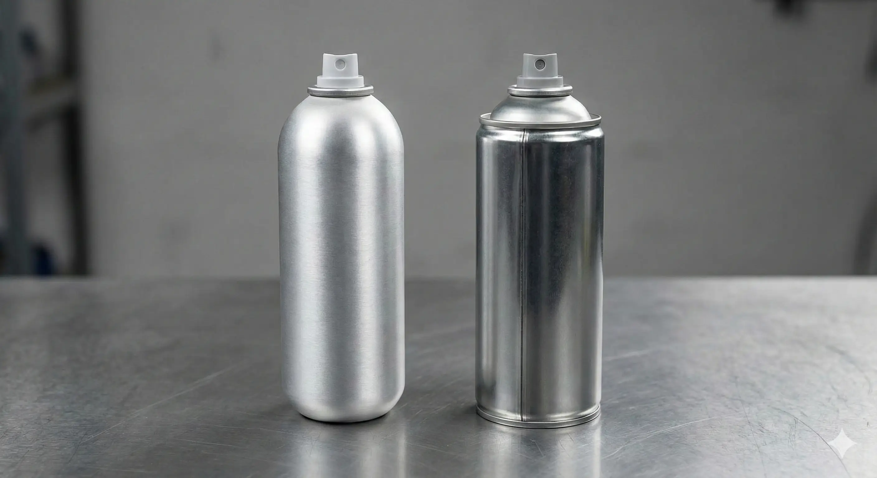Side-by-side comparison of aluminium and tinplate aerosol cans — Global Aerosols