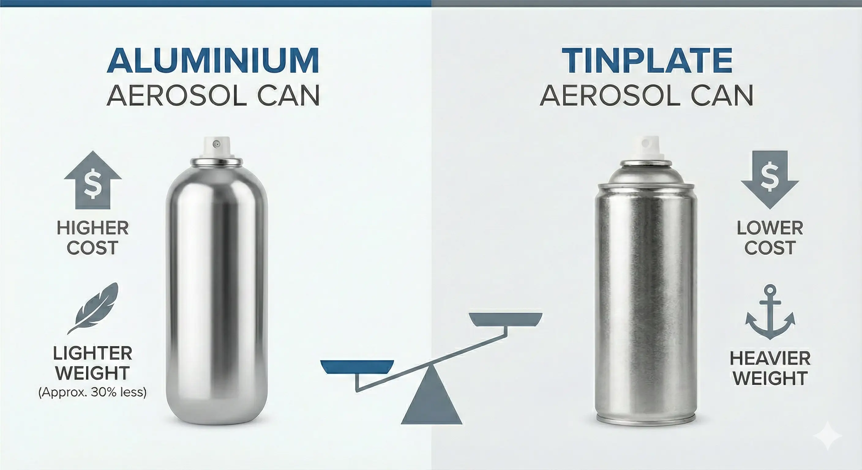 Chart comparing cost drivers of aluminium vs tinplate cans — Global Aerosols