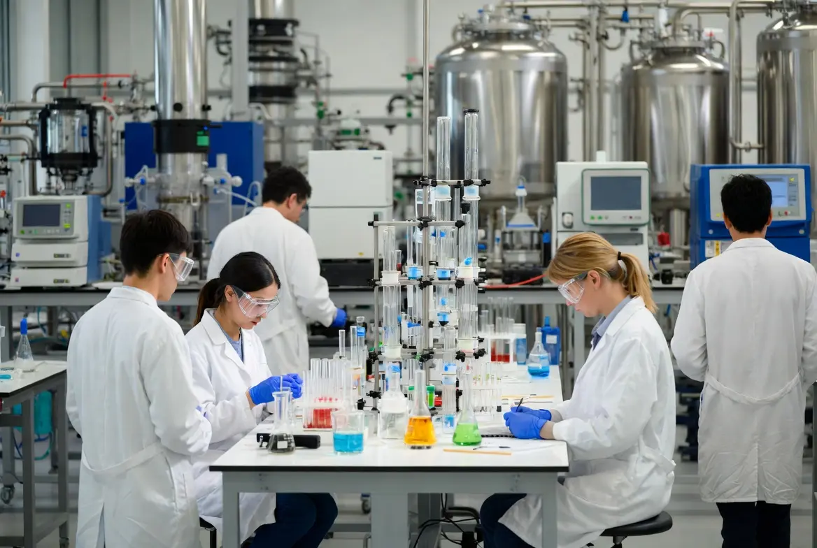 Laboratory formulation testing and pilot scale production setup for product development