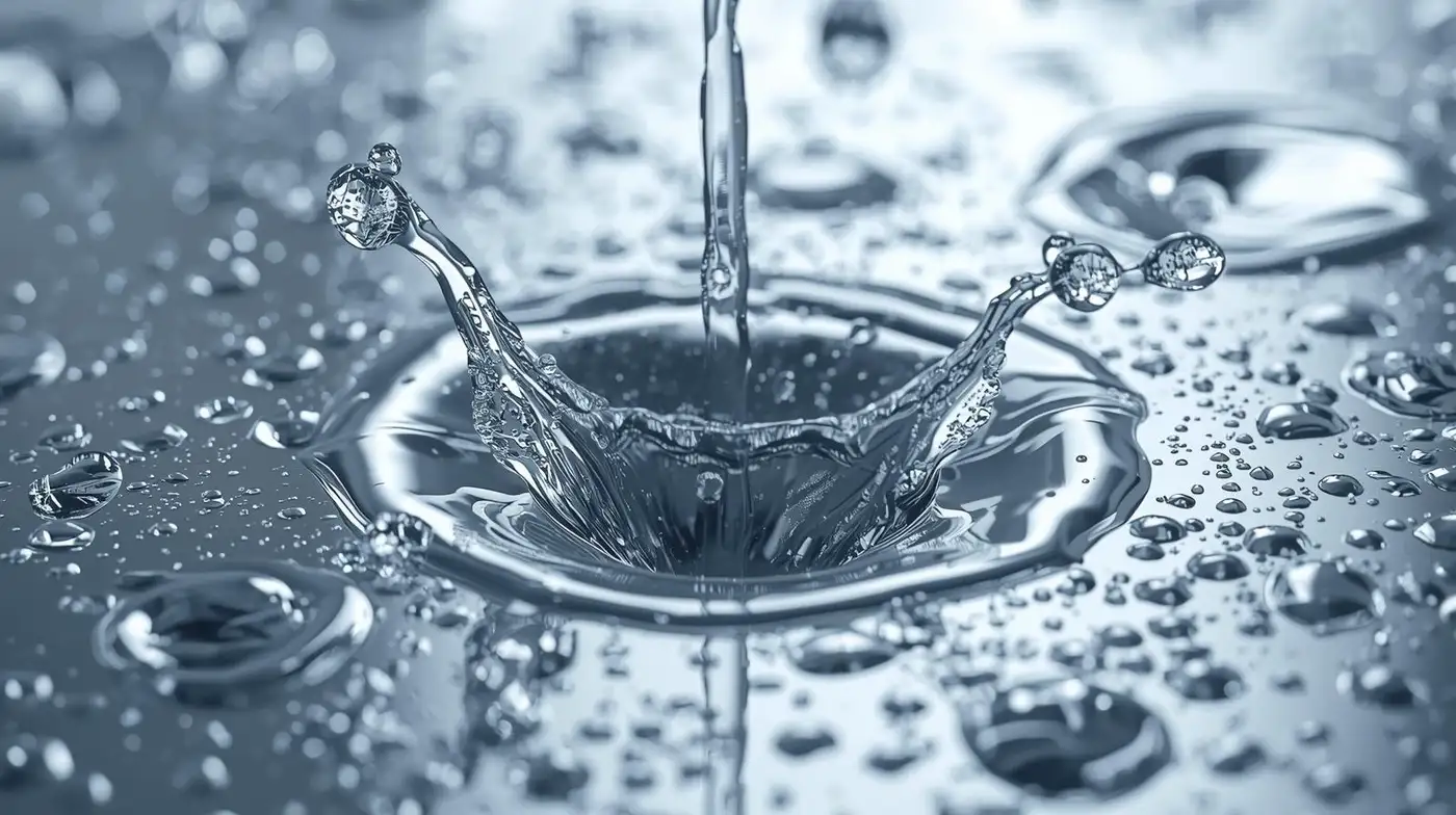 Illustration showing increased wetting of liquid on a coated metal surface due to surfactant action