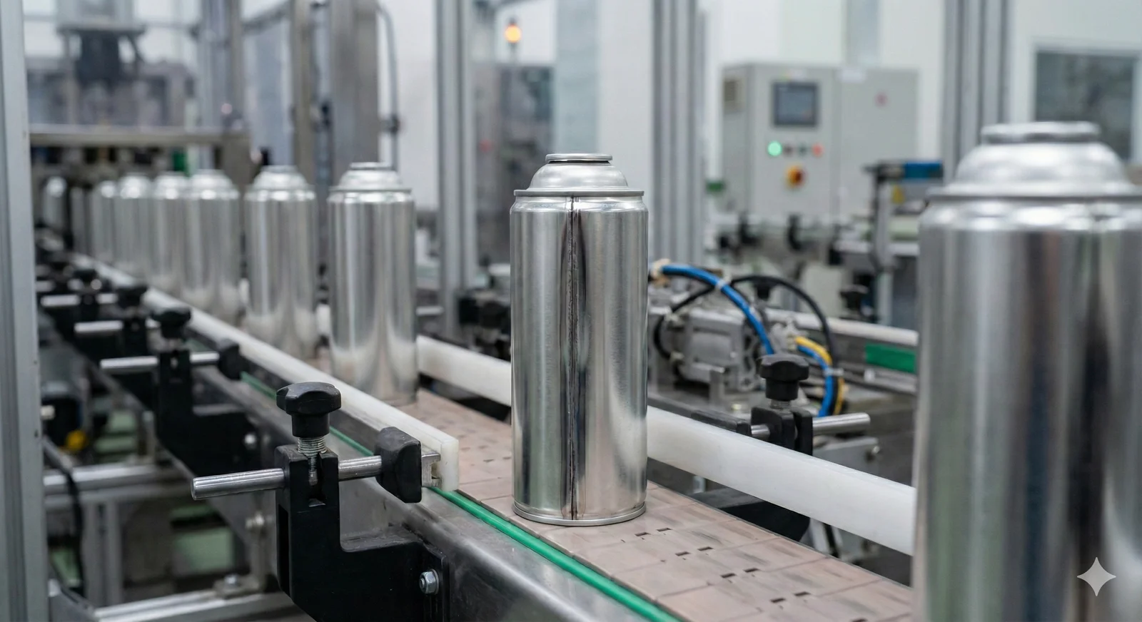 Close-up of a tinplate aerosol can welded side seam — Global Aerosols