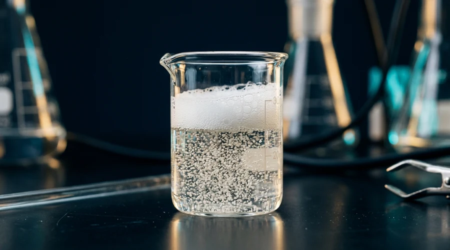 Cosmetic aerosol emulsion stabilization and surfactant testing inside laboratory beaker | Global Aerosols diagram