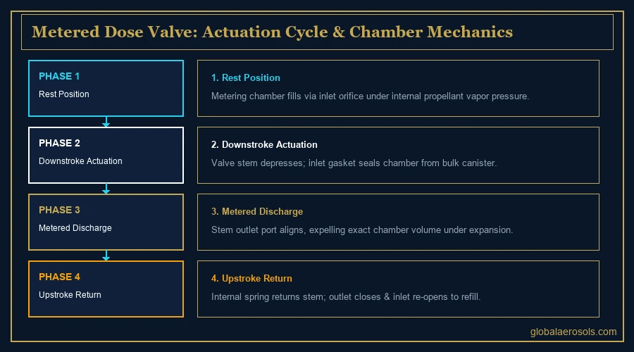 Metered dose valve aerosol process diagram — dose accuracy measurement in laboratory apparatus | Global Aerosols