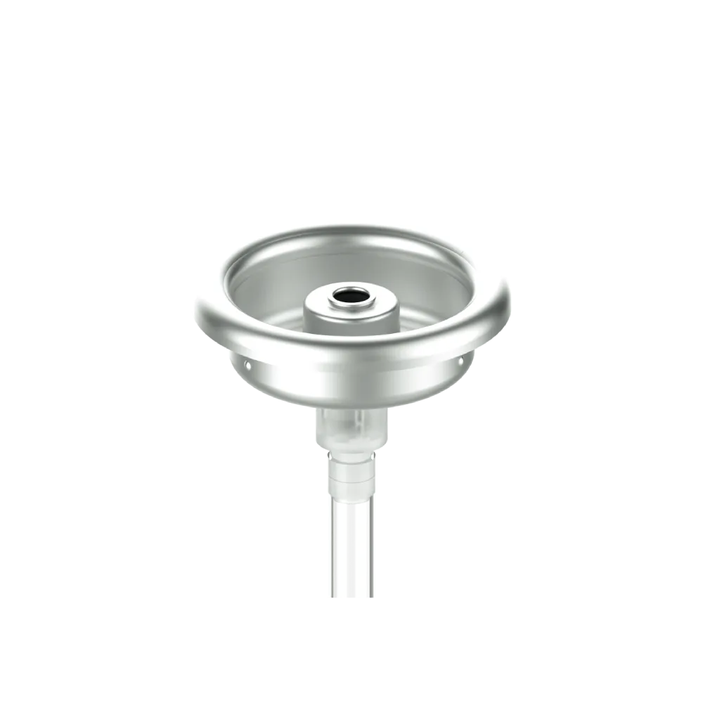 Female aerosol valve for spray paint and high viscosity products