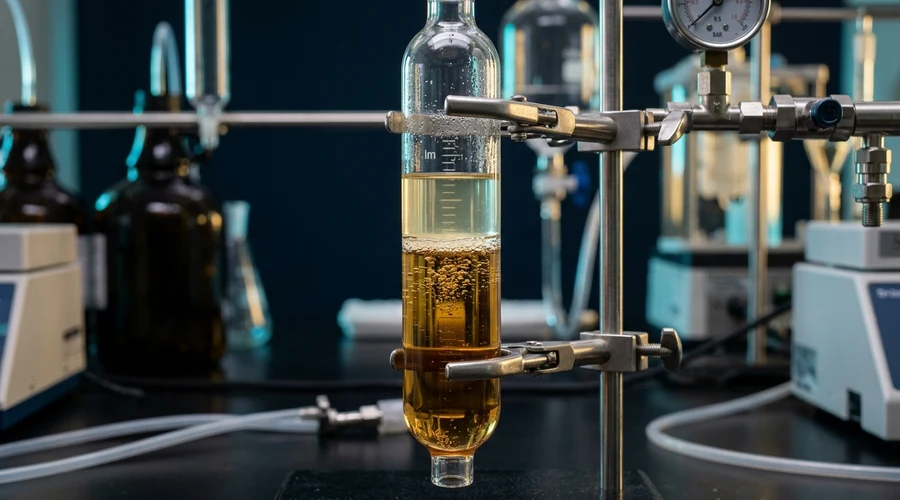 Vapor-liquid equilibrium testing of aerosol propellant and concentrate in laboratory pressure glass apparatus | Global Aerosols diagram